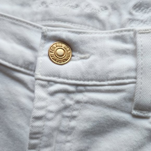 7 For All Mankind Gwenevere High Waist Ankle Skinny White Jeans Stretch - Picture 6 of 11